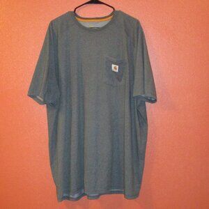 Carhartt Shirt Men 3X Large Tall Gray Front Pocket Outdoors Short Sleeve Shirt